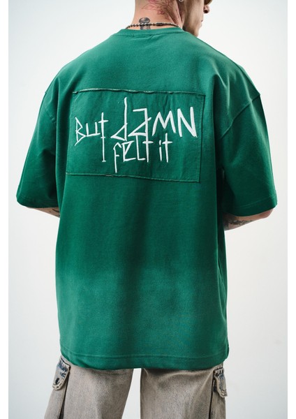 Erkek But Damn Nakışlı Oversize T-Shirt Nefti fırsatları