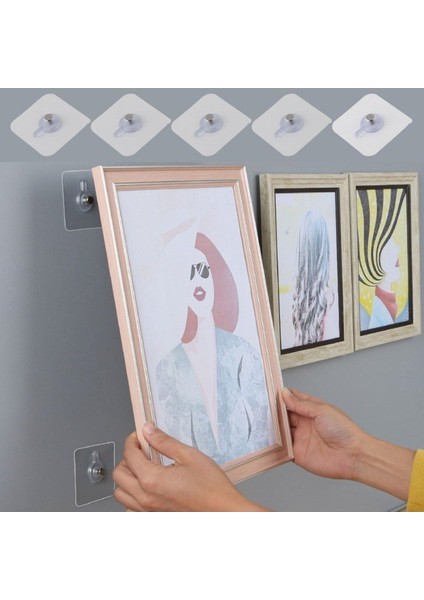 3 Lü Yapışkanlı Mutfak Banyo Raf Tutucu Askı Pin Çerçeve Çok Amaçlı Askısı