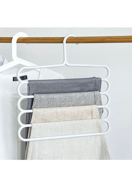 5 Katlı Pantolon Askılığı | Kaymaz Beyaz Çok Katlı Organizer | Yer Tasarruflu Dolap Düzenleyici Ask modelleri