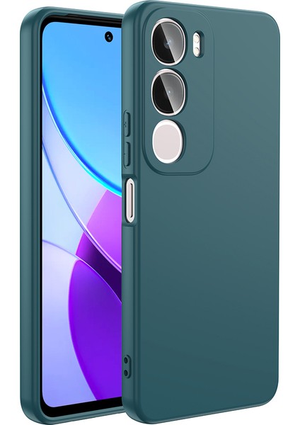 Vivo Y19S Uyumlu Kılıf Lansman Içi Kadife Silikon Yeşil + Ekran Koruyucu fiyatları