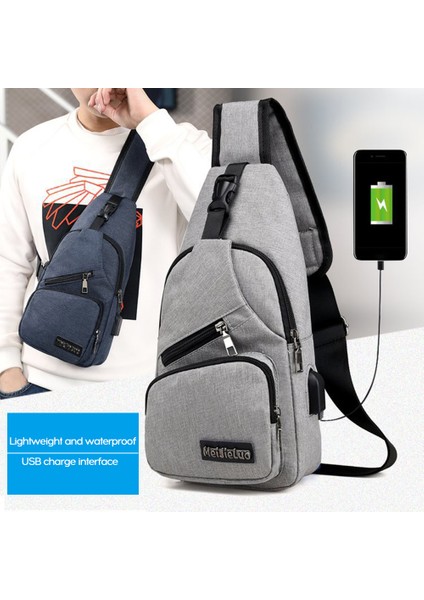 Erkek Göğüs Çantası USB Şarjlı Büyük Kapasiteli (Yurt Dışından) indirimleri
