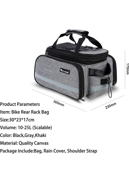 25L Su Geçirmez Bisiklet Arkası Çantası (Yurt Dışından) indirimleri