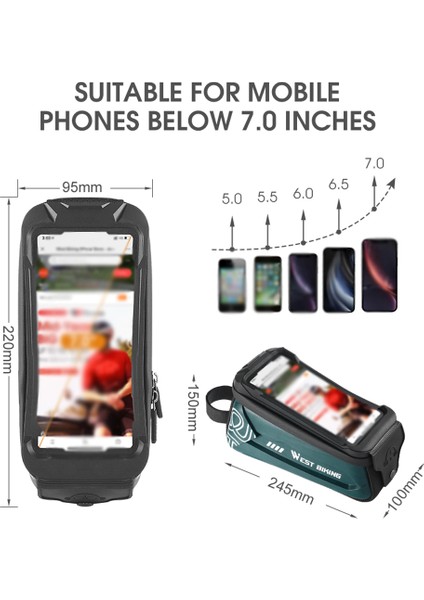 2.5l Su Geçirmez Dokunmatik Bisiklet Çantası (Yurt Dışından) indirimleri