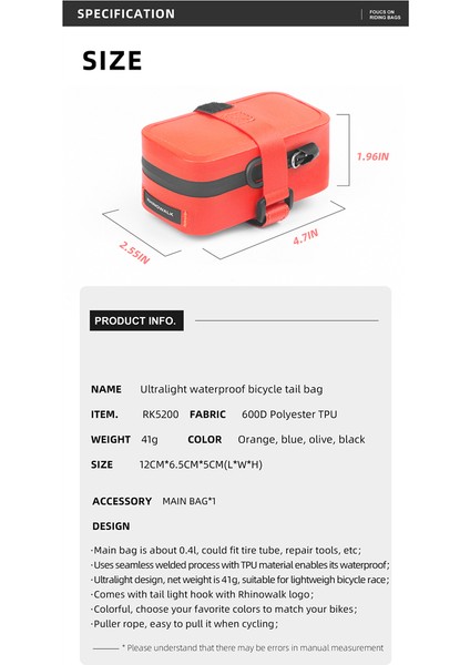 Rhinowalk Bisiklet Sırt Çantası Hafif Su Geçirmez (Yurt Dışından) indirimleri