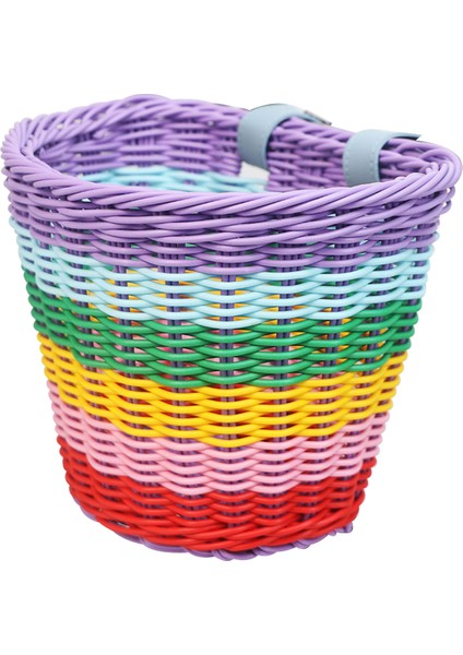 Çocuk Bisikleti Ön Sepeti Pp Rattan Örgüli Ayarlanabilir Kemerli (Yurt Dışından)