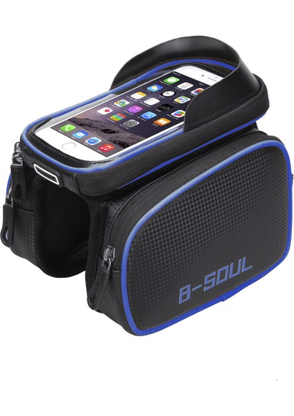 Bisiklet Çerçeve Çantası, Sadel Telefon Tutacağı, 6.2'' Altı Telefonlar Için Su Geçirmez Depolama (Yurt Dışından)