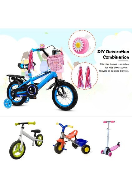 3 - 13 Yaşlar Arası Kız Çocukları Için Saplı Şeritli Cephe Bisiklet Sepeti (Yurt Dışından) modelleri