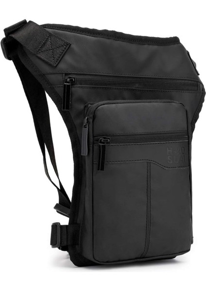 Oxford Kalça Düşüşlü Bacak Çantası Erkeklere Uygun Suya Dalı Çoklu Cebli Siyah (Yurt Dışından)