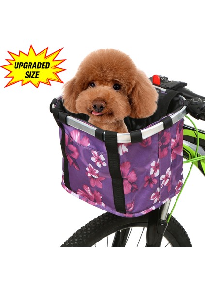 Şapkalanabilir Çiçek Desenli Evcil Hayvan Taşıyıcı Bisiklet Sepeti (Yurt Dışından) fiyatları