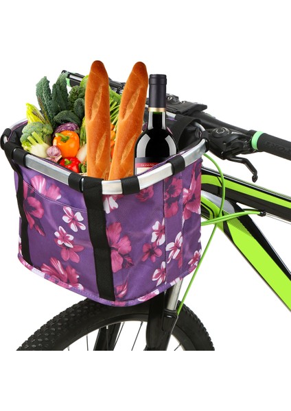 Şapkalanabilir Çiçek Desenli Evcil Hayvan Taşıyıcı Bisiklet Sepeti (Yurt Dışından) modelleri