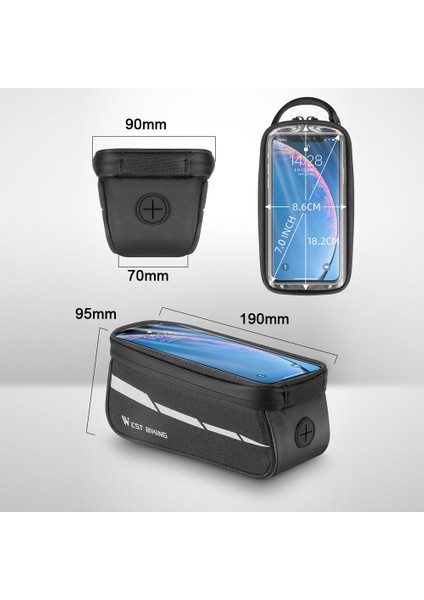 1l Yansıtıcı Dokunmatik Bisiklet Çantası (Yurt Dışından) modelleri