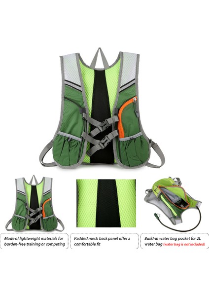 Yürüyüş, Koşu ve Bisiklet Sürüşü Için Nefes Veren Yansıtıcı Hidrasyon Sırt Çantası (Yurt Dışından) fırsatları