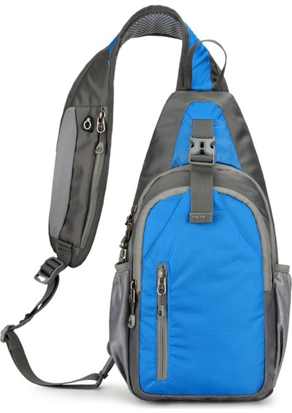 Erkekler Için Yürüyüş Için USB Kulaklık Bağlantılı Krossbodi Sırt Çantası (Yurt Dışından)