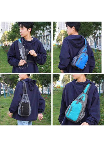 Erkekler Için Yürüyüş Için USB Kulaklık Bağlantılı Krossbodi Sırt Çantası (Yurt Dışından) modelleri