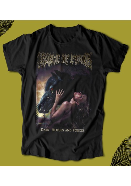 'cradle Of Filth – Dark Horses And Forces‘ Baskılı 'regular-Fit' Unisex Tişört
