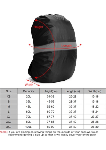 Bisiklet Sırt Çantası Kapağı Yansıtıcı Şeritli Su Geçirmez (Yurt Dışından) indirimleri