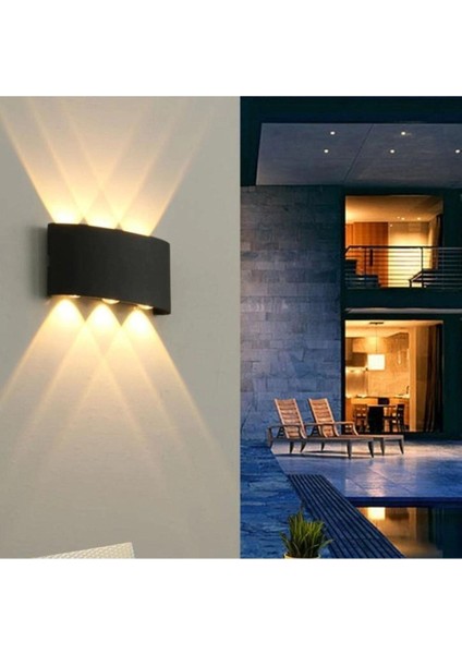 Siyah Çift Yönlü LED Duvar Aydınlatma Aplikası, 6'lı, 9W, G9 duy, modern tasarım
