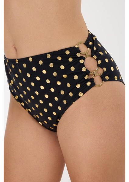 5605 Gold Puantiyeli Siyah Toparlayıcı Bikini Takımı modelleri
