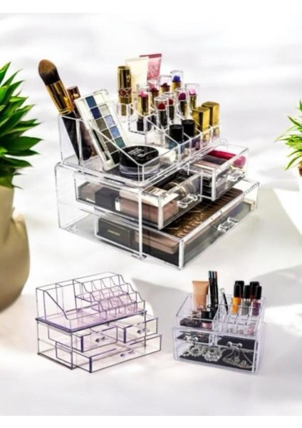 3 Çekmeceli Makyaj Düzenleyici Organizer Set