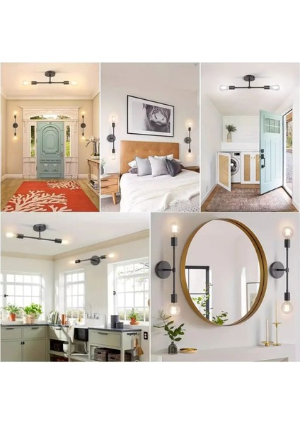 Şık siyah metal duvar aplik, otel, restoran ve yatak odası aydınlatma seçeneği