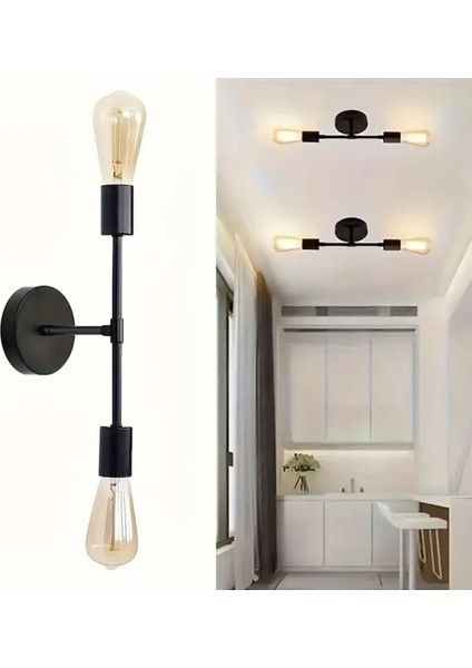 Şık siyah metal duvar aplik, otel, restoran ve yatak odası aydınlatma seçeneği indirimleri