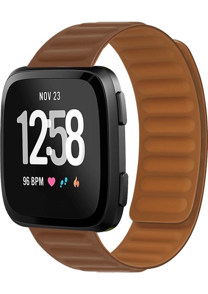 Fitbit Versa 4/3 / Sense 2 Kahverengi Için Silikon Manyetik Kayış (Yurt Dışından)