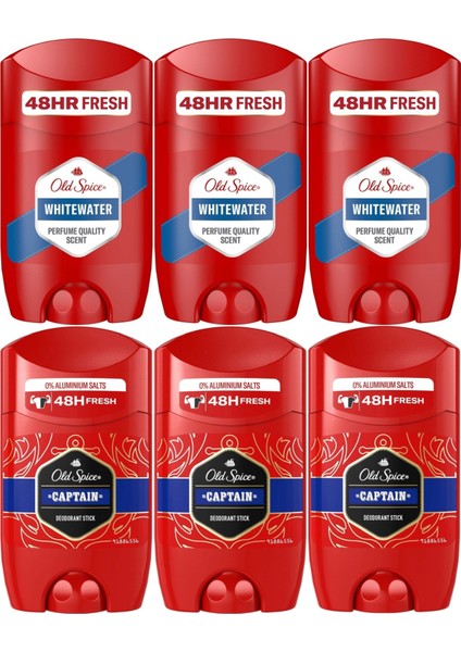 Whitewater & Captain Stick Roll-On Men/erkek Deodorant 50ML (Karma 6 Lı Set)