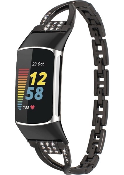 Fit Charge 3/4 Siyah Için Metal Saat Bandı (Yurt Dışından)