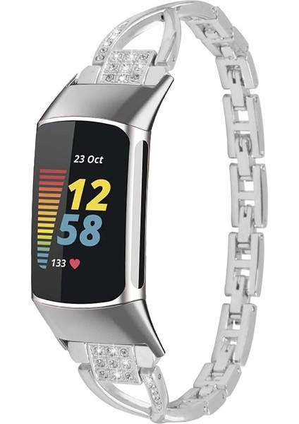 Fit Charge 3/4 Gümüş Için Metal Saat Bandı (Yurt Dışından)