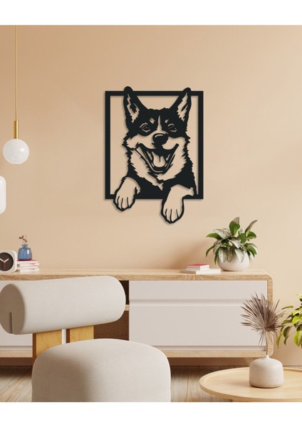 Çerçeveden Taşan Köpek Temalı Metal Tablo