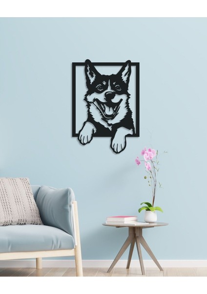Çerçeveden Taşan Köpek Temalı Metal Tablo