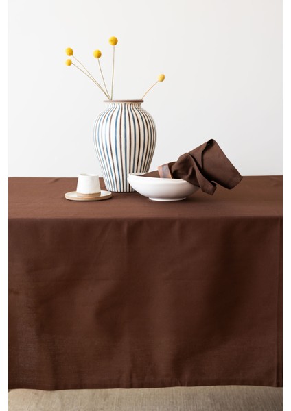 Premium | Keten Koyu Kahve Masa Örtüsü 140 X 140 Cm indirimleri