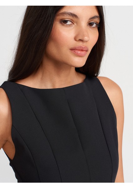 50856 Kayık Yaka Peplum Bluz-Siyah modelleri