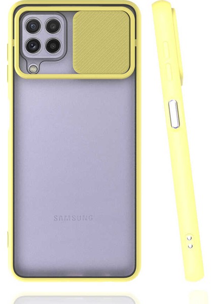 Samsung Galaxy M32 Kılıf Rntc Lensi Kapak-Sarı