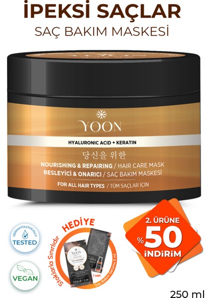 Saç Bakım Maskesi, 360° Yoğun Onarıcı Keratin ve Hyaluronic Asit İçeren Besleyici Saç Maskesi