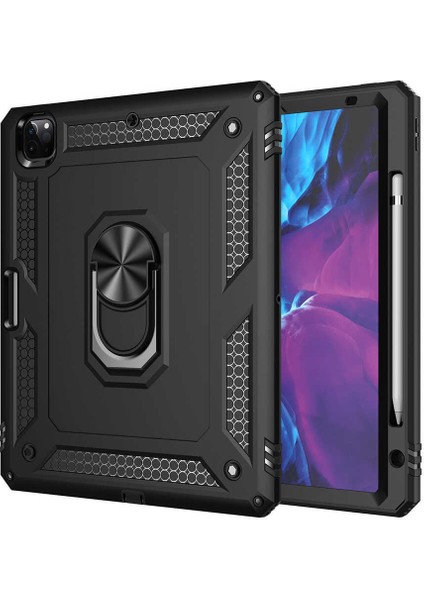 Apple iPad Pro 12.9 2020 (4.nesil) - Uyumlu Uyumlu Tablet Vega Kapak-Siyah