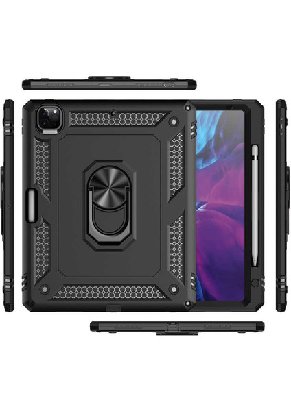 Apple iPad Pro 12.9 2020 (4.nesil) - Uyumlu Uyumlu Tablet Vega Kapak-Siyah