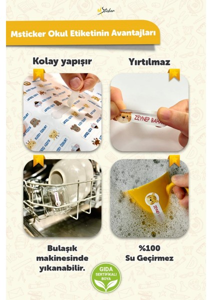 Okul Etiketi Kalem Defter Isimli Etiket Isim Yazılabilen Stitch - 190 Adet Özel Yeni Tasarım modelleri