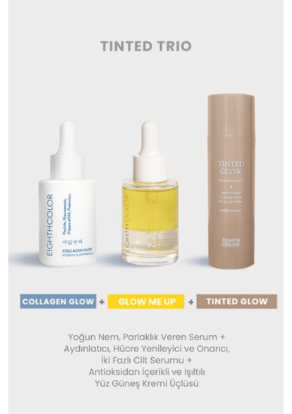 Tinted Trio:collagen Glow + Glow Me Up +Tinted Glow