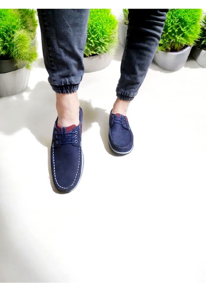 Erkek Günlük Nubuk Deri Bağcıklı Ortopedik Ayakkabı