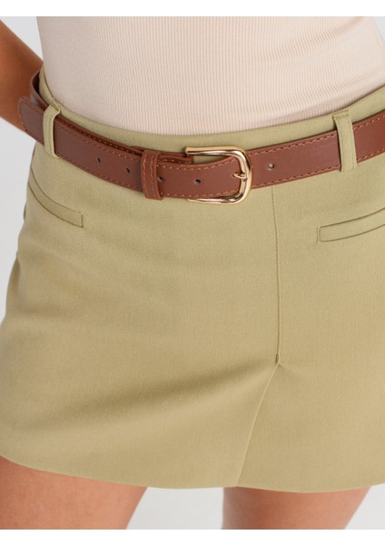 81059 Kemerli Kruvaze Şort Etek-Çağla modelleri