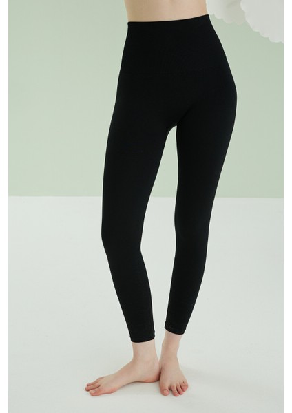 Siyah Dikişsiz Yüksek Bel Toparlayıcı Tayt fiyatları