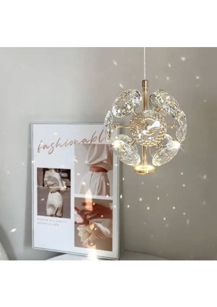 Luxury Exclusive Crystal LED Aplik Kristal Taşlı Aplik Gold Sarı Kademeli 3 Renk