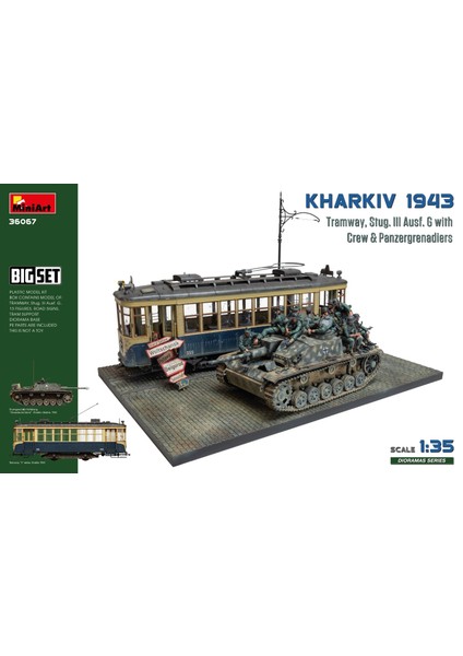 36067 1:35 Kharkiv 1943: Tramvay ve Stug. Iıı Ausf. Mürettebatla Birlikte G. Büyük Set