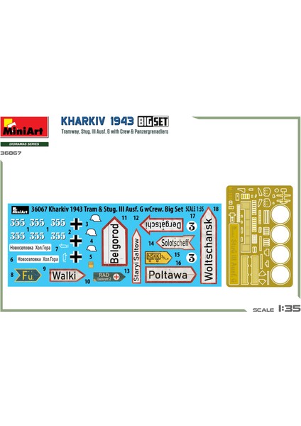 36067 1:35 Kharkiv 1943: Tramvay ve Stug. Iıı Ausf. Mürettebatla Birlikte G. Büyük Set