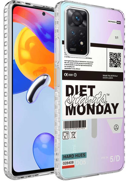 Xiaomi Redmi Note 11 Global Kılıf Airbag Kenarlı Renkli Desenli Silikon Rntc Elegans Kapak-No5