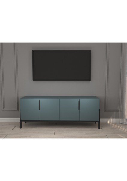 Mdflam Tasarım Tv Ünitesi Gri Konsol Tv Ünitesi 142 x 36 x 55H cm