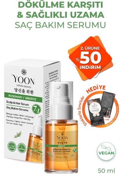 Saç Hızlı Saç Uzamasına Yardımcı 7 Aktifli Biberiyeli Saç Derisi Serumu 50ML