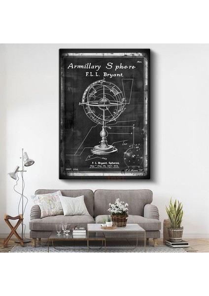 Armillary Küre - Antik Gökbilim Aleti Kanvas Tablo