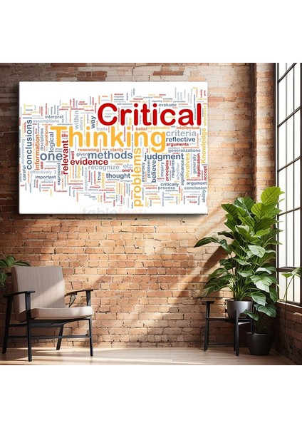 Critical Thinking - Eğitim Konsepti Kelime Bulutu Kanvas Tablo